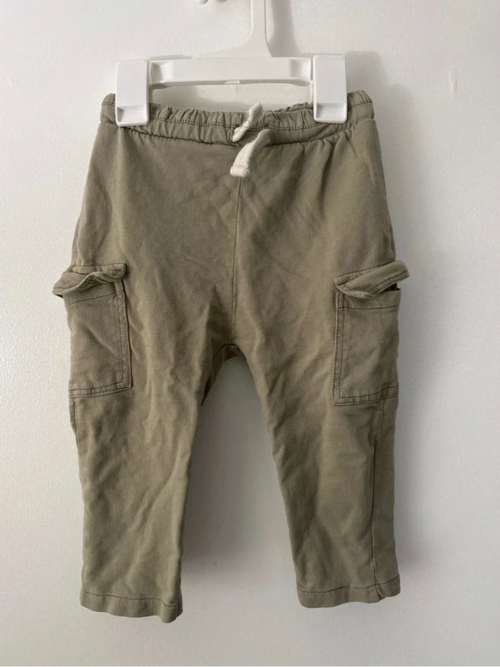 Zara Kids Cargo Drawstring Pants in Olive